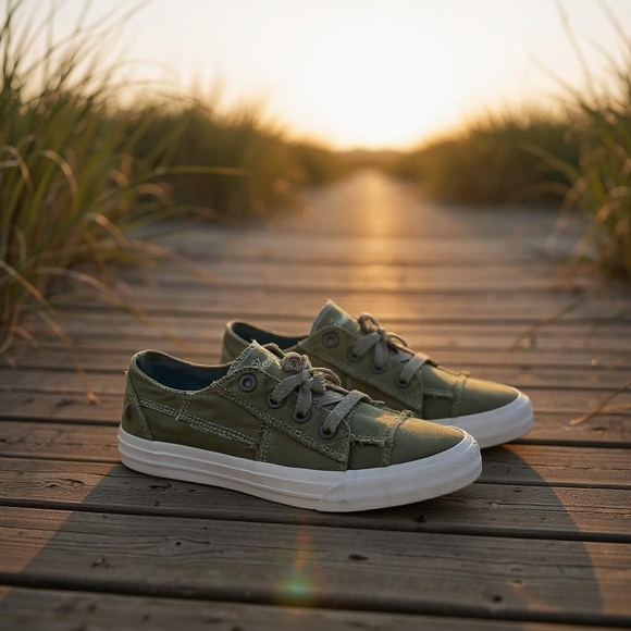 Restock Blowfish Army Green Sneakers - Picture 1 of 13
